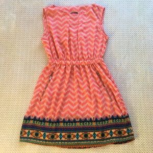 Coral Chevron Patterned Dress